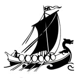 Wikinger Aufkleber mit Drakkar Schiff