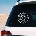 Wikinger Aufkleber mit Runen and Vegvisir