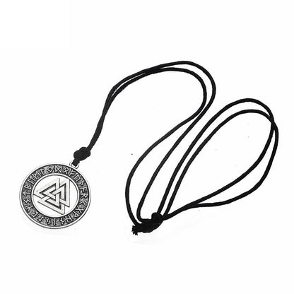 Wikinger Halskette Silber mit Valknut Odin