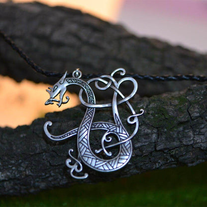 Wikinger Halskette mit Jormungandr