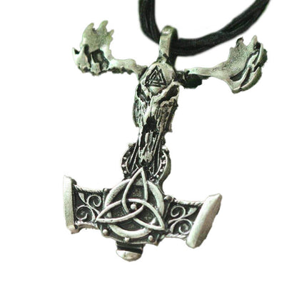 Wikinger Halskette mit Triquetra und Mjolnir