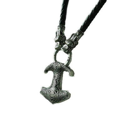 Wikinger Halskette mit Triskele und Mjolnir