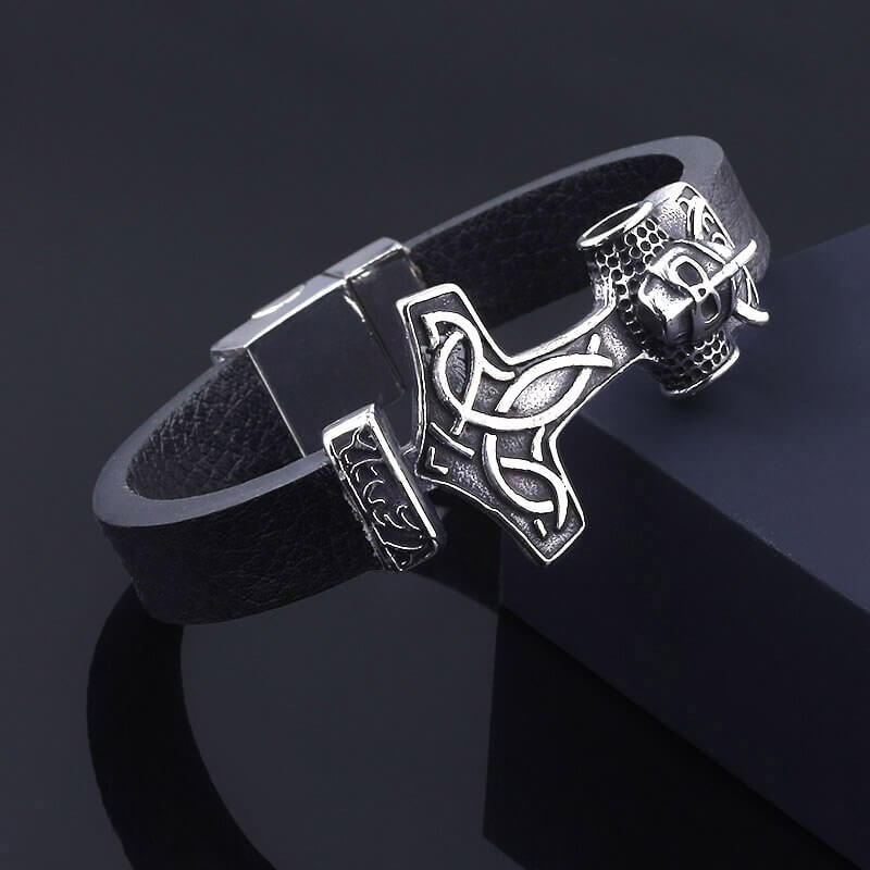 Wikinger-Häuptling Lederarmband Viking-Armreif