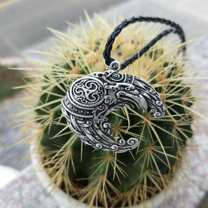 Wikinger Kette Damen mit Rabe Odins