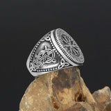 Wikinger Ring mit Aegishjalmur Symbol