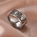 Wikinger Ring mit Raven und Yggdrasil