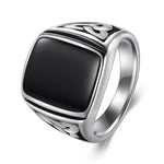 Wikinger Ring mit Schwarzer Stein 