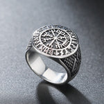 Wikinger Ring mit Vegvisir und Wikinger Runen