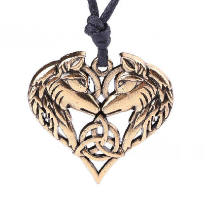 Wikinger Schmuck Gold mit Verliebte Wölfe
