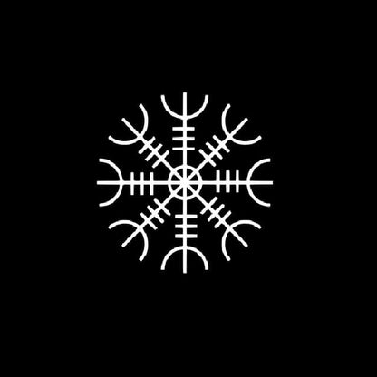 Wikinger Sticker mit Aegishjalmur Symbol