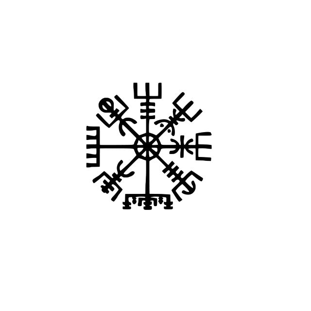 Wikinger Sticker mit Vegvisir Black