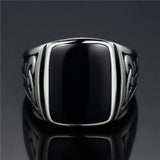 Wikinger ring mit schwarzem Stein